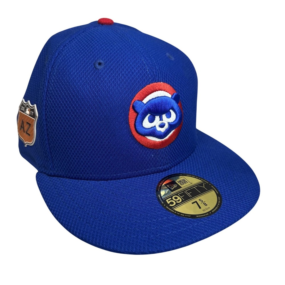 New Era Chicago Cubs 59FIFTY Fitted Hat 7 5/8 Blue MLB 2017 Spring‎ Training Cap